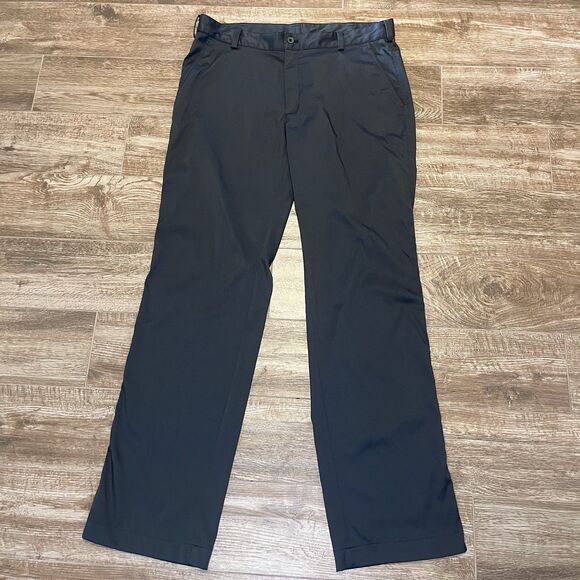 Nike Golf Dri-Fit Pants Men's 35x33.5 Black Chino Golf Performance Stretch - Picture 3 of 11